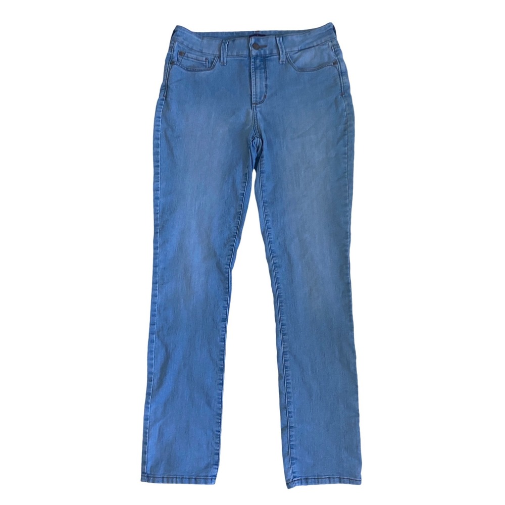 NYDJ Skinny Jeans Womens 10 Long Light Blue Wash Stretch Denim M10M25BV